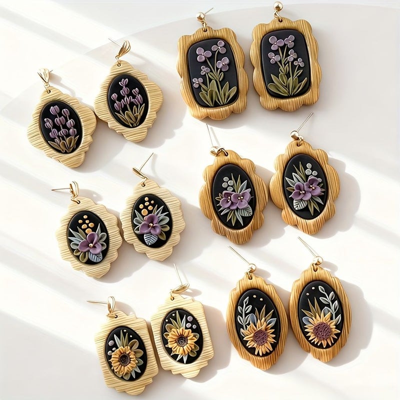 Polymer Clay Earring Cutter Set 9pcs Plastic Jewelry Making Molds For Earrings Brooches Mud Sculptures Crafting Tools - Image 5