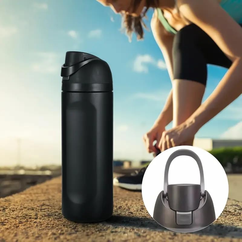 NowExp NowExp Premium FreeSip 2in1 LeakProof Insulated Stainless Steel Water Bottle with Secure Carry Handle Versatile for School Office Gym Home Outdoor Use 900ml Black  - Image 4