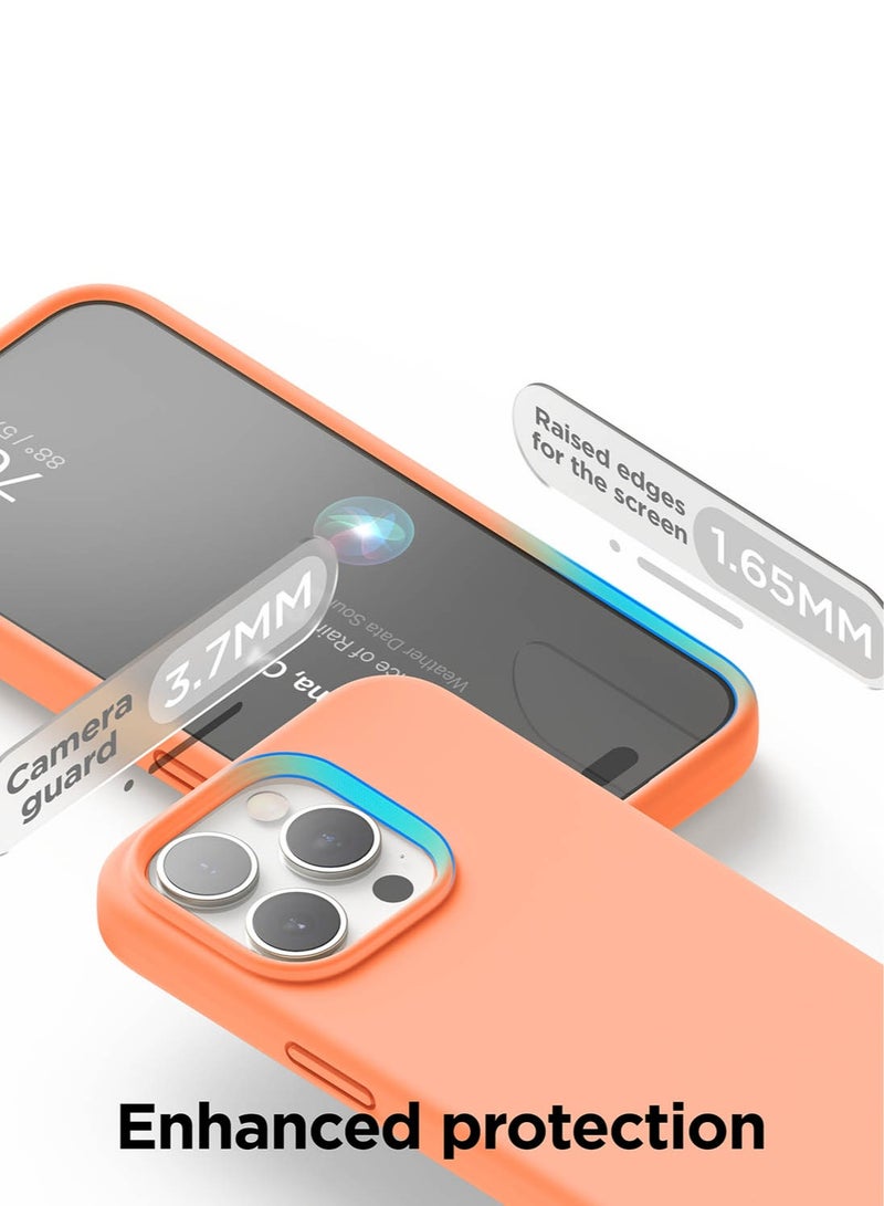 Elago Liquid Silicone for iPhone 15 PRO Case Cover with Full Body Protection, Shockproof, Slim, Anti-Scratch Soft Microfiber Lining - Salmon - Image 5