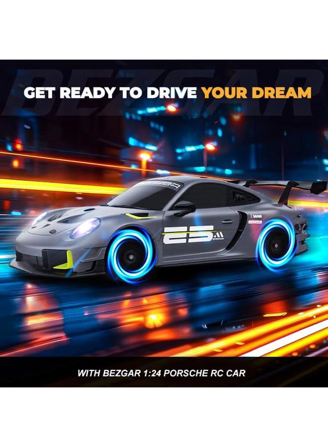 BEZGAR Porsche Remote Control Car - Officially Licensed Porsche 911 GT2 RS Toy Car 1:24 Porsche RC Car Model Vehicle Gift for Boys,Girls,Teens and Adults - Image 4
