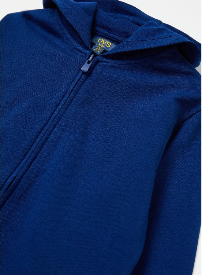 او في اس Full-zip sweatshirt in French terry with hood