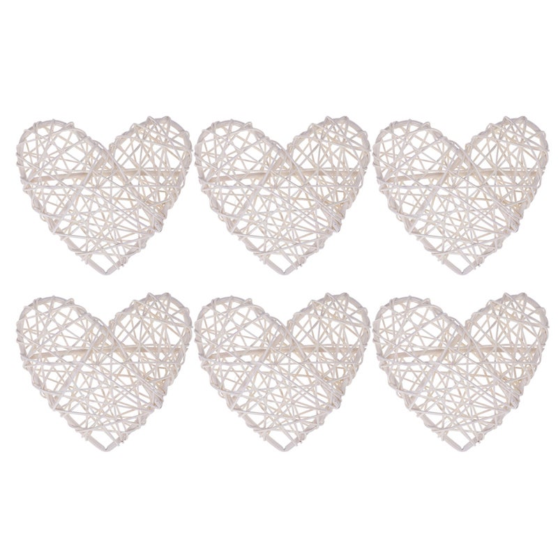 12 pcs Rattan Heart Shaped Pendant Wedding Rattan Decorations Photo Props - Image 1