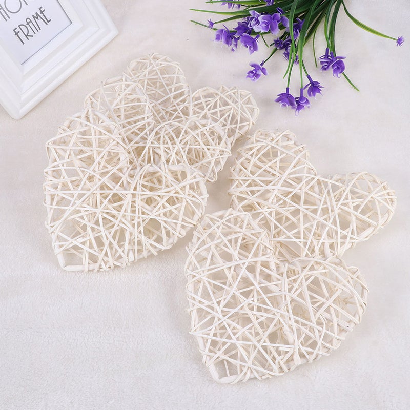12 pcs Rattan Heart Shaped Pendant Wedding Rattan Decorations Photo Props - Image 3