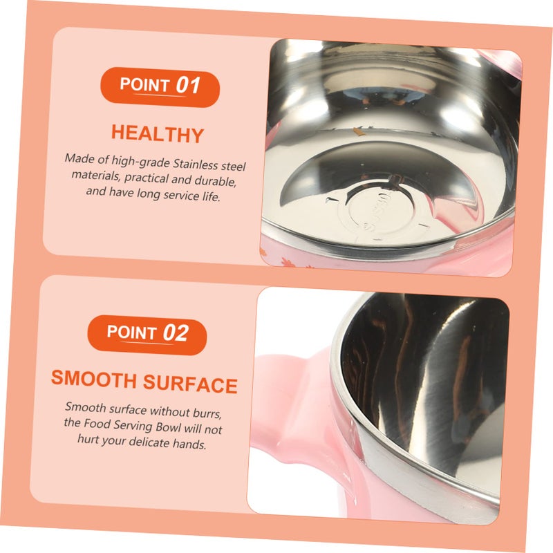 Double Handle Stainless Steel Kids Food Bowl With Lid For Boys And Girls - Image 4
