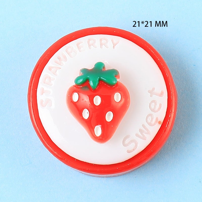 Resin Accessories Strawberry Letter Brand diy Jewelry Cream Glue Phone Case Decorative Box Patch Shoes Clothes Hairpin Material 396#03 Strawberry Cake