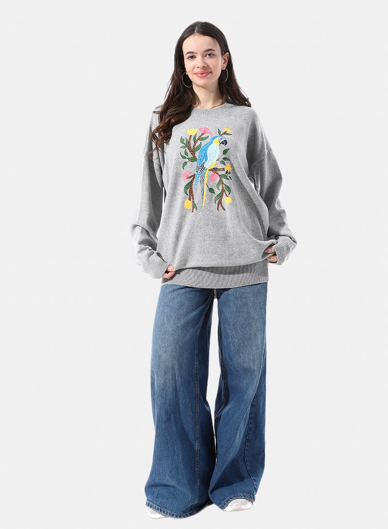 Andora Chest Patterned Comfy Knitted Pullover - Image 5