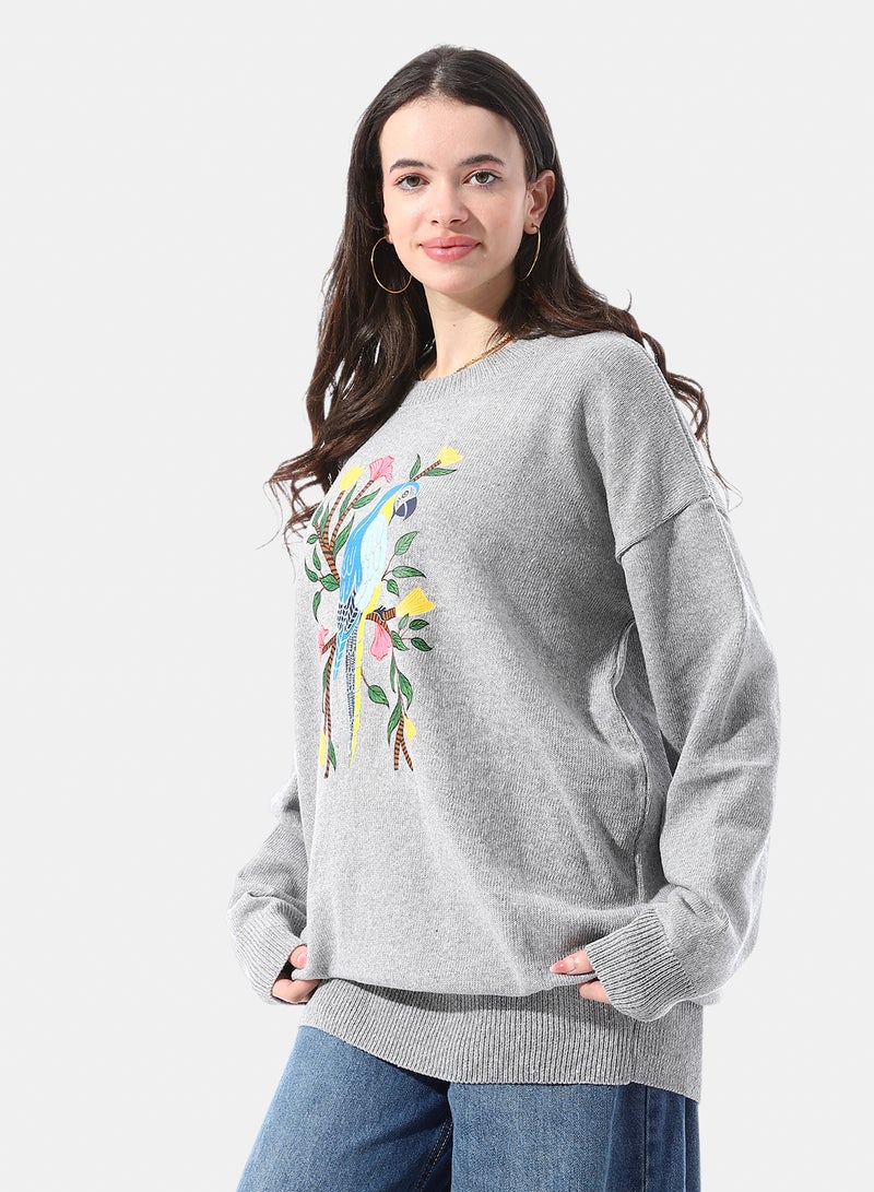 Andora Chest Patterned Comfy Knitted Pullover - Image 2