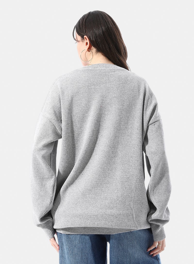 Andora Chest Patterned Comfy Knitted Pullover - Image 3