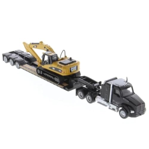 Diecast Masters ديكاست ماسترز 1/87 كينورث T880s SBFS 40 بوصة سليبري تانديم تراكتور مع لوي بوي و كاتربيلر 320D L حفار هيدروليكي 84420 - Image 3