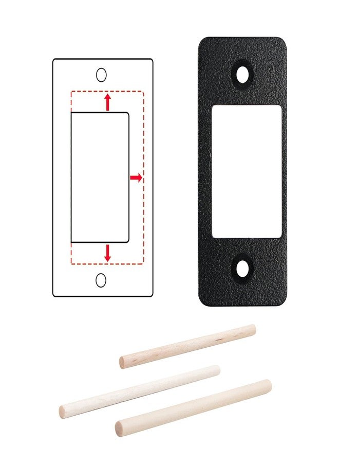 MOSECYOU Deadbolt Restorer Strike Plates Narrow Side and Large Hole, Fix Dead Bolt Misalignment/Sticking/Jamming, Ideal for Common/Electronic/Smart Locks(1, Matte Black) - Image 1