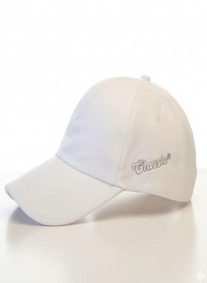 C Classic Plain White Cotton Cap for Classy Looks - Image 2