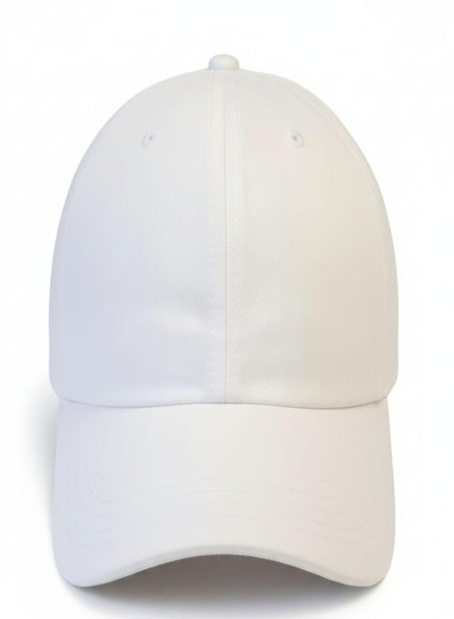 C Classic Plain White Cotton Cap for Classy Looks - Image 1