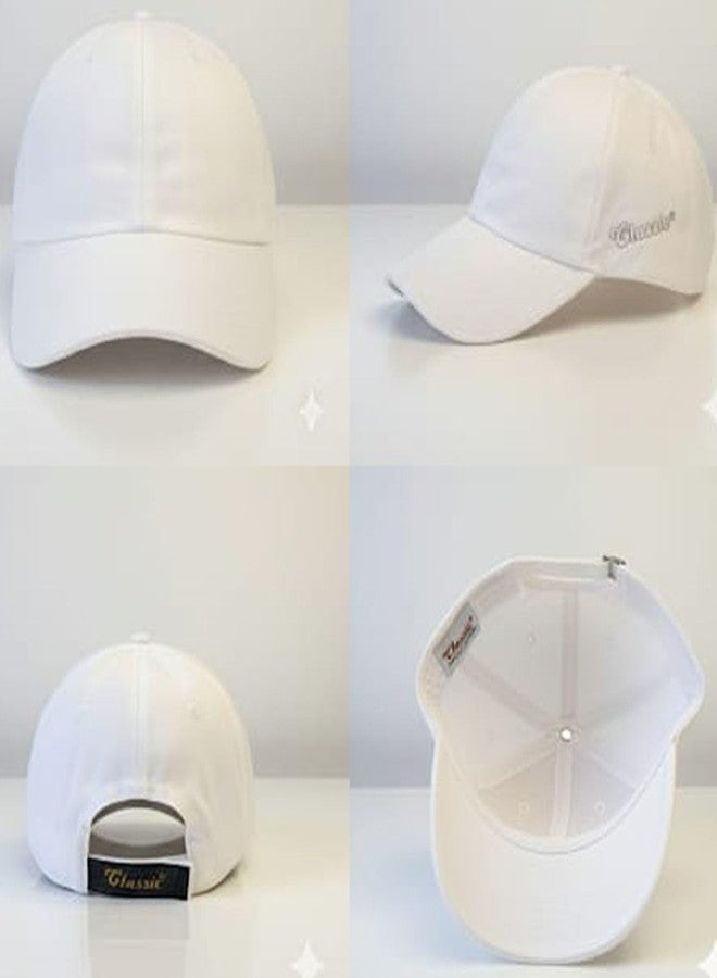C Classic Plain White Cotton Cap for Classy Looks - Image 4