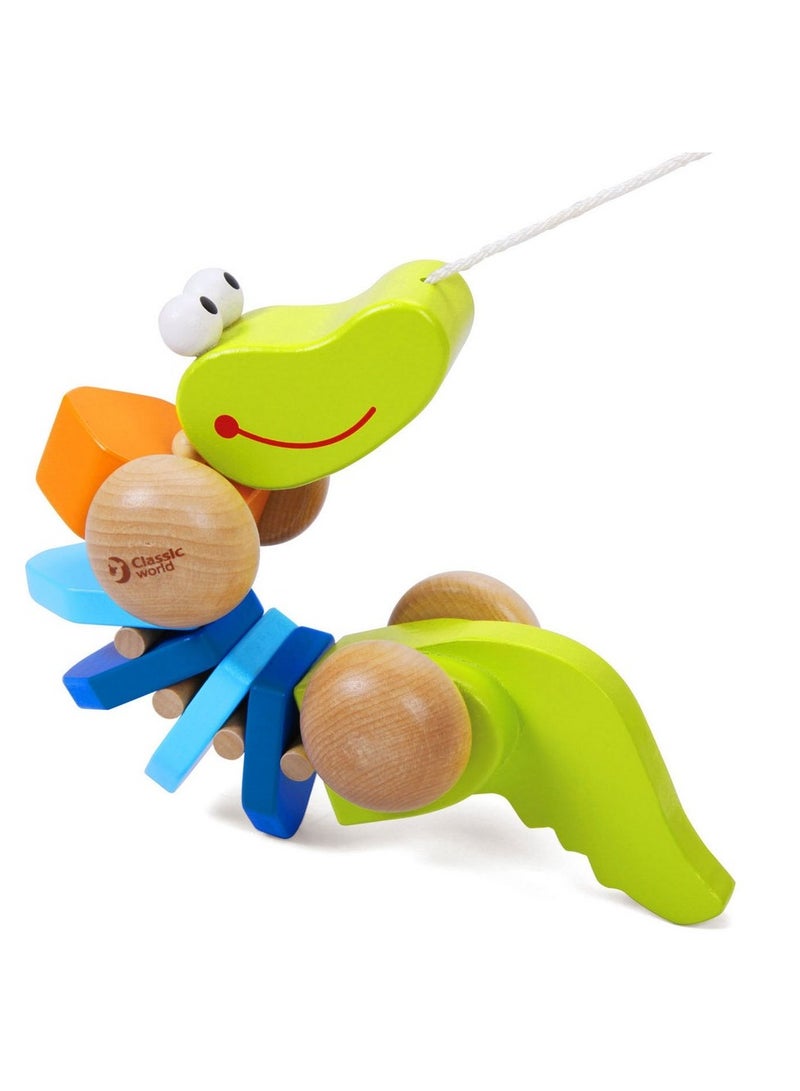 Classic World Pull Crocodile Toy - Wooden Pull Toy, Toddler Crocodile Toy,Kids Wooden Toy, Preschool Pull Toy - Image 3