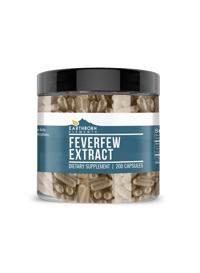 earthborn elements Feverfew Extract 200 Capsules, Pure & Undiluted, No Additives - Image 1