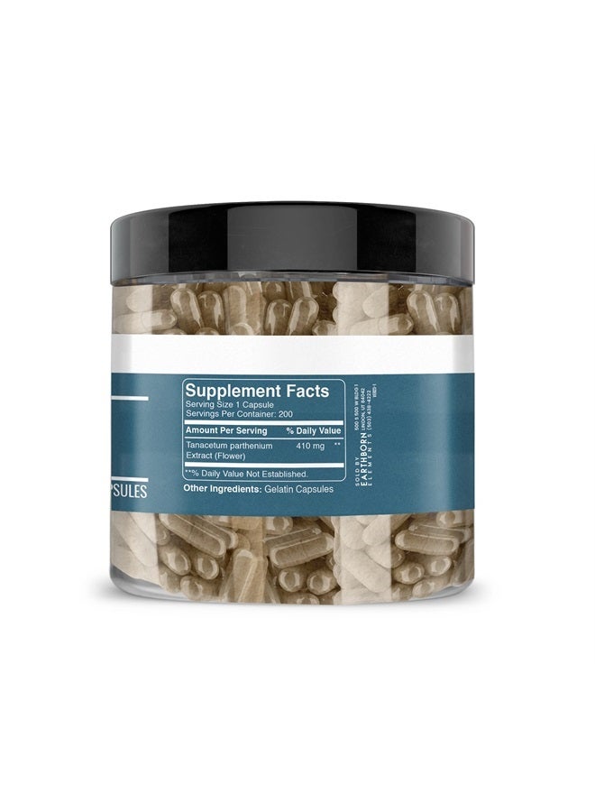 earthborn elements Feverfew Extract 200 Capsules, Pure & Undiluted, No Additives - Image 3