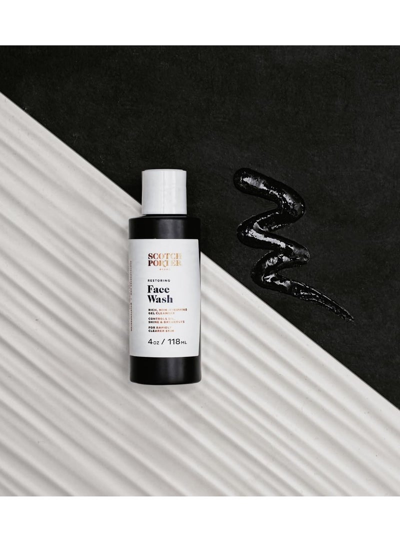 scotch porter Scotch Porter Restoring Face Wash | Rich, Non-Stripping Gel Cleanser | Formulated with Non-Toxic Ingredients, Free of Parabens, Sulfates & Silicones | Vegan | 4oz Bottle  - Image 2