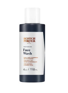 scotch porter Scotch Porter Restoring Face Wash | Rich, Non-Stripping Gel Cleanser | Formulated with Non-Toxic Ingredients, Free of Parabens, Sulfates & Silicones | Vegan | 4oz Bottle  - Image 1