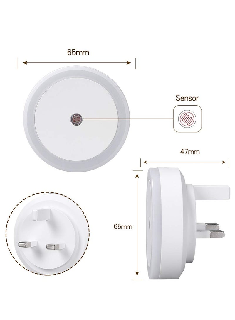 ح واحة مصباح ليلي LED مكون من قطعتين، يُوصل بالحائط مع مستشعر إضاءة ذكي، مناسب للنوم، إضاءة للأطفال للممرات، وأسرة الأطفال الصغار، والسلالم، لون أبيض دافئ - Image 2