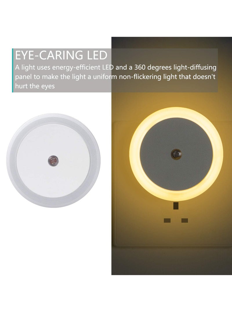 ح واحة مصباح ليلي LED مكون من قطعتين، يُوصل بالحائط مع مستشعر إضاءة ذكي، مناسب للنوم، إضاءة للأطفال للممرات، وأسرة الأطفال الصغار، والسلالم، لون أبيض دافئ - Image 3