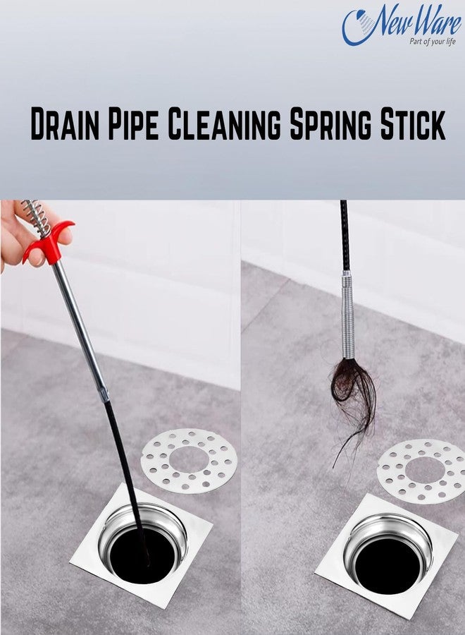 New Ware 5 Ft Drain Cleaning Spring Claw | Rubber Coated Steel Hair Catcher Wire for Kitchen Sink, Wash Basin & Bathtub - Image 5