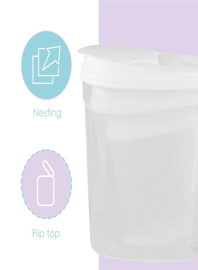Home Basics Food Storage Containers with Lids (3 Piece Set), Clear Bulk Plastic Containers for Snacks, Cereal, Dry Pasta, Flour, Sugar, and More | Food Storage for Countertop and Pantry - Image 3