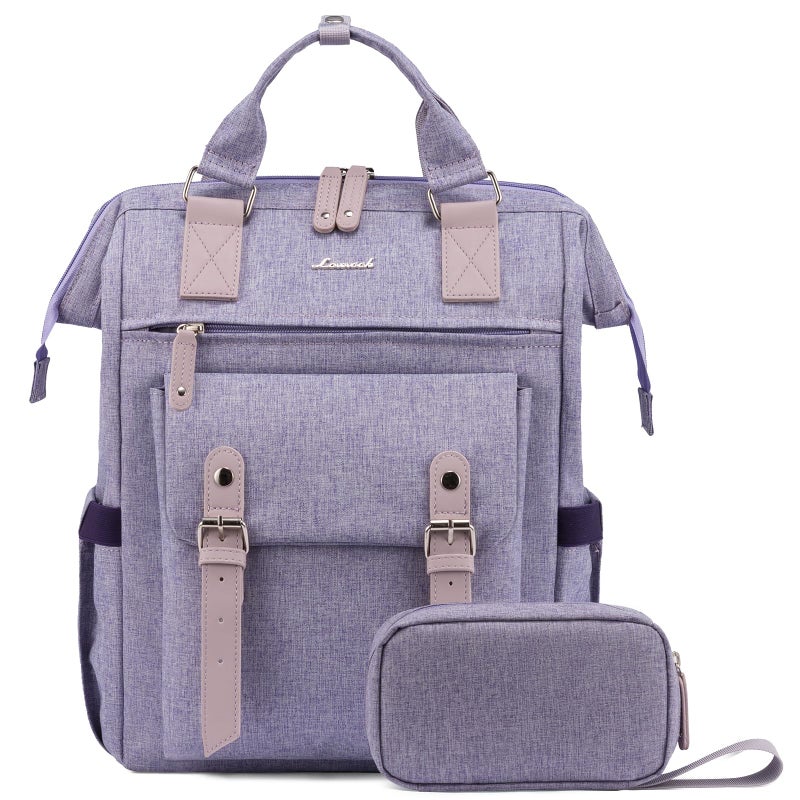 LOVEVOOK Laptop Backpack Purse for Women, Cute College School Backpack Bookbag For Teenager Girls, Teacher Nurse Bags Work Travel Backpack, Business Computer Laptop Bag Daypack, 15.6 Inch, Purple - Image 1