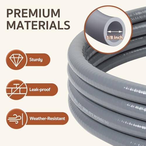 GASPRO 12 Feet 3/8" ID Natural Gas Hose, Low Pressure LPG Hose with Quick Connect, for Weber, Char-broil, Pizza Oven, Patio Heater and More - Image 5
