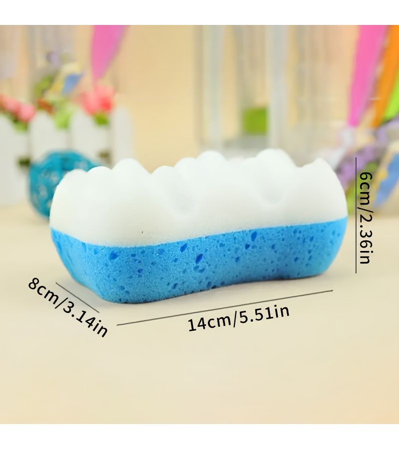 2pcs Exfoliating Bath Sponge Long Handle Scrubber Body Massager Ergonomic Design - Image 4