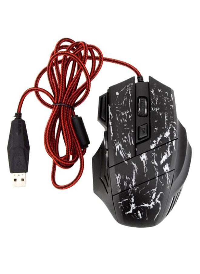NIBEMINENT - Crack Glow Gaming Mouse Black/Red - Image 1