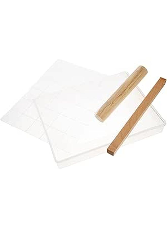 Zerodeko Nonstick Nougat Pastry Cooling Kit With Rolling Pin Baking Plates - Image 1