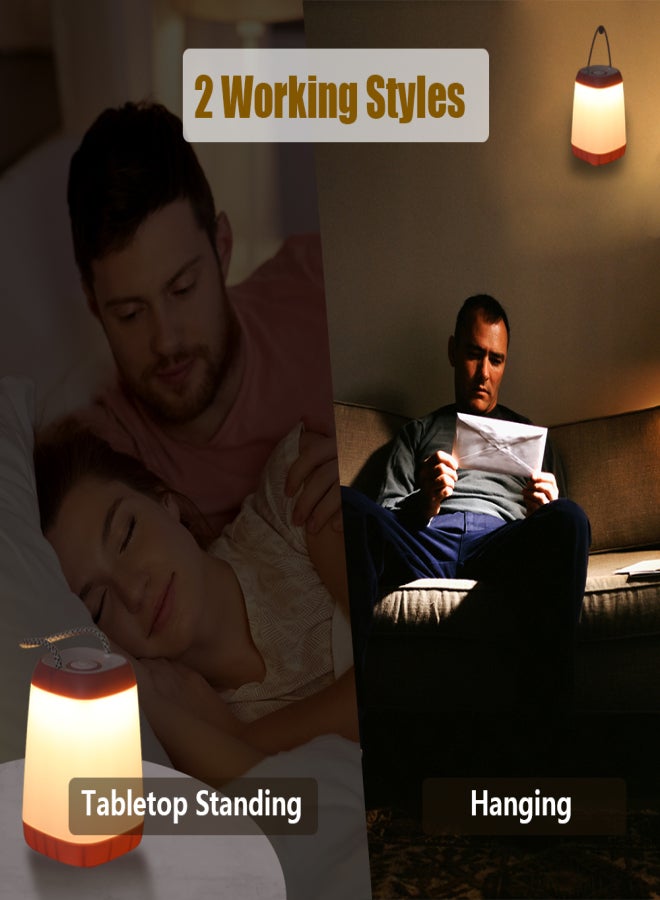 Portable Night Light Bedside Lamp with Easy Carry Strap 30/ 60/ 100 Adjustable Brightness Battery Operated Nursery Lamp for Bedroom Living Room - Image 5