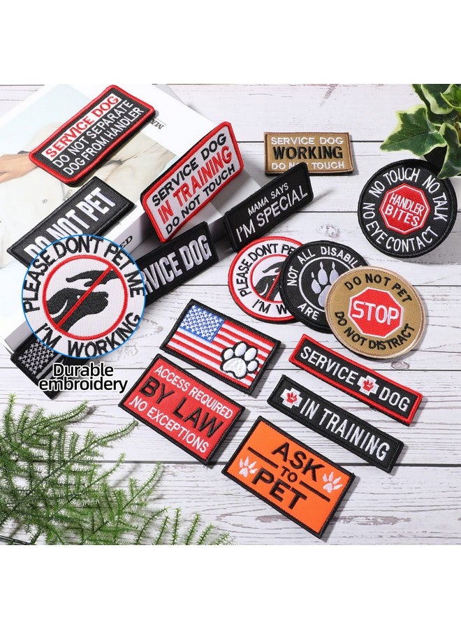 Mtlee 16 Pieces Service Dog Patch Please Do Not Pet in Training Patches Removable Tactical Embroidered Badge for Service Dog Harness Vest Collar Clothes - Image 5