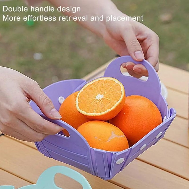 Earwig Foldable Picnic Basket,Cutting Board,Space Saving,Outdoor Camping Storage Basket,Home Storage Container, for Fruits Vegetables Snacks. (PURPLE) - Image 4