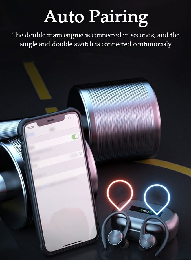 DUNISO Wireless Earbuds Bluetooth 5.0 Headphones Wireless Charging Case Sports Ear Buds Touch Control LED Power Display Built-in Mic Headset Waterproof Earphones in-Ear for IOS and Android - Image 4