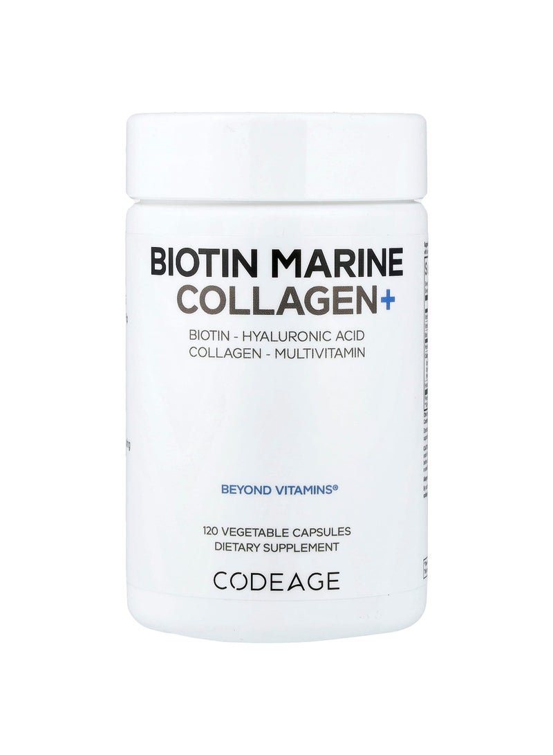 Codeage Biotin Marine Collagen+, 120 Vegetable Capsules