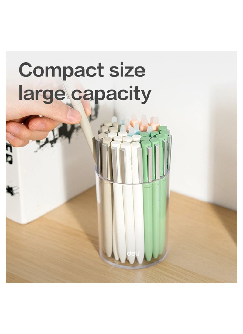 Deli 1-Piece Round And Clear Pen Holder 104x79x79mm Size  - Image 4