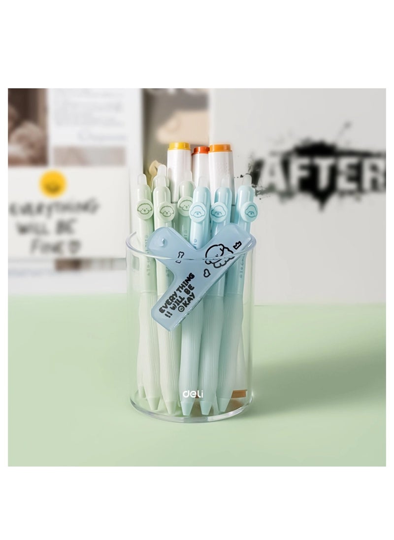 Deli 1-Piece Round And Clear Pen Holder 104x79x79mm Size  - Image 3