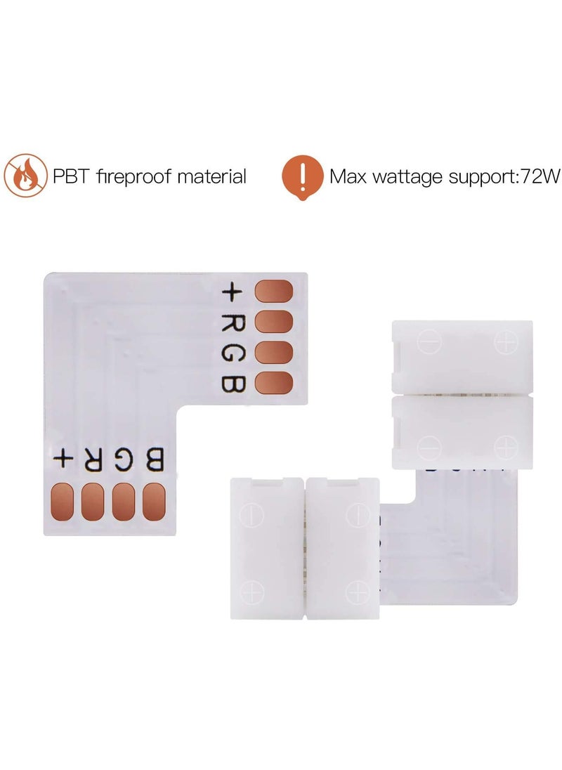 protium L Shape Connector for RGB Light strips for corner 90 degree joint Cant be used with waterproof Strips 4Pcs  - Image 2