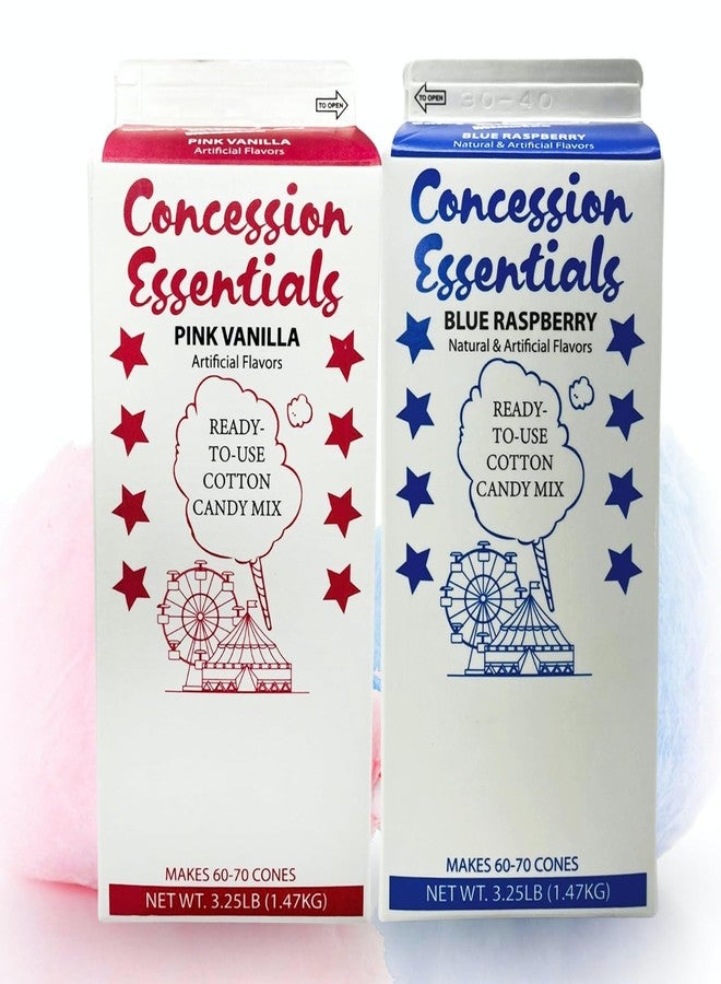 Concession Essentials - CE Floss Sugar -2pk Cotton Candy Floss Sugar 2 Pack (Pink Vanilla and Blue Raspberry) - Image 1