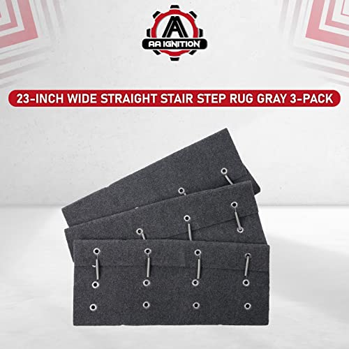 AA Ignition RV Camper Step Covers 3 Pack - 23 Inch Wide Straight Carpet Stair Rug Gray - Great for RV, Campers, Trailer, Vans with 8-11" Deep RV Stairs - Non-Slip Outdoor Stair Step Covers - Image 5