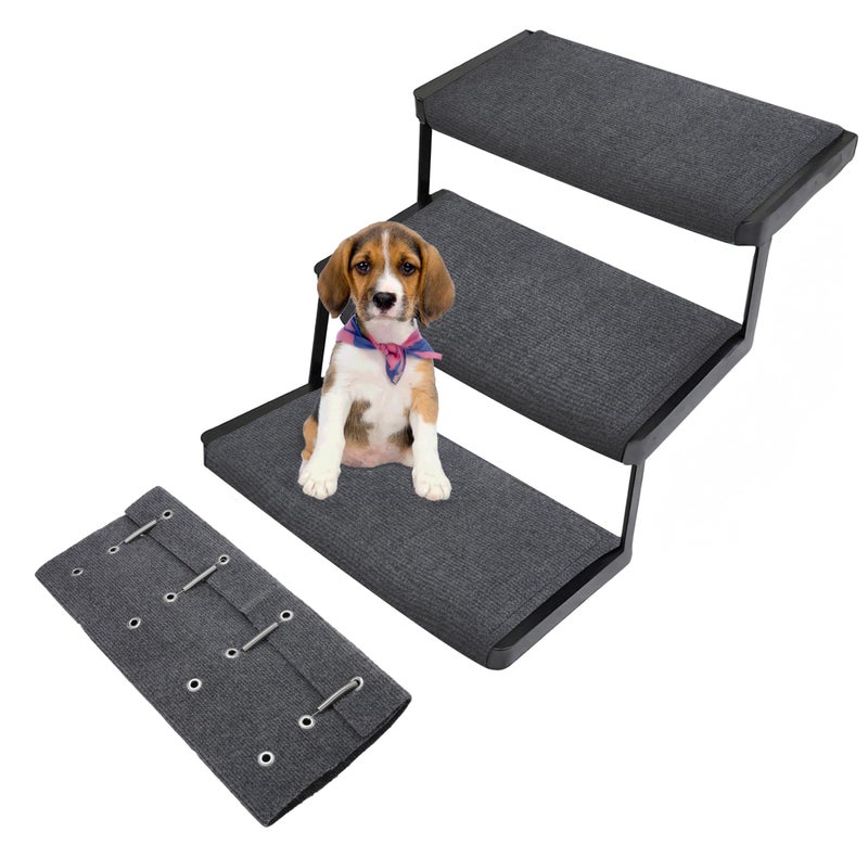 AA Ignition RV Camper Step Covers 3 Pack - 23 Inch Wide Straight Carpet Stair Rug Gray - Great for RV, Campers, Trailer, Vans with 8-11" Deep RV Stairs - Non-Slip Outdoor Stair Step Covers - Image 1