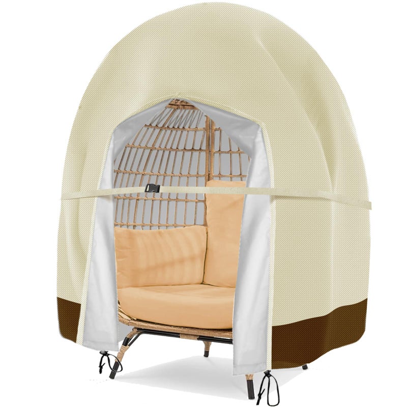 Aurragiy Egg Chair Cover Waterproof Double Egg Chair Covers for Outdoor Furniture 420D Patio Hanging Swing Chair Cover 91x80 inches - Image 1