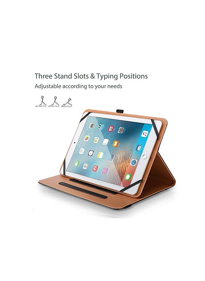 Procases - Universal Case For 9 10 Inch Tablet Stand Folio Universal Tablet Case Protective Cover For 9 Inch 10.1 Inch Touchscreen Tablet With Adjustable Fixing Band And Multiple Viewing Angles – Black - Image 1