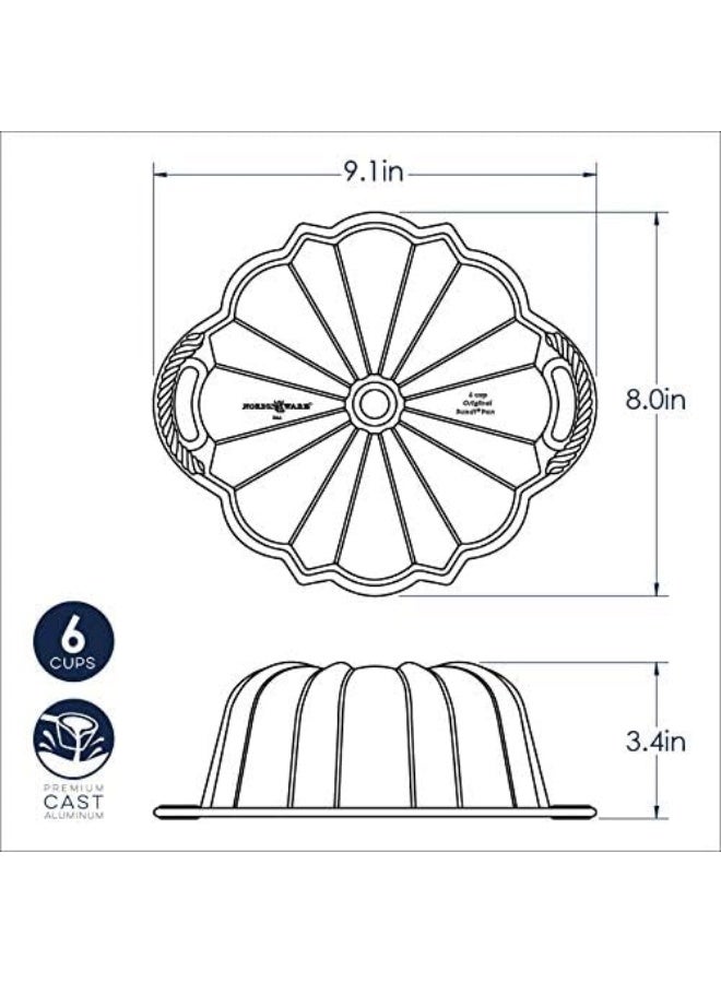 NORDIC WARE قالب بوندت الذكرى 51277 سعة 6 أكواب باللون الذهبي - Image 4