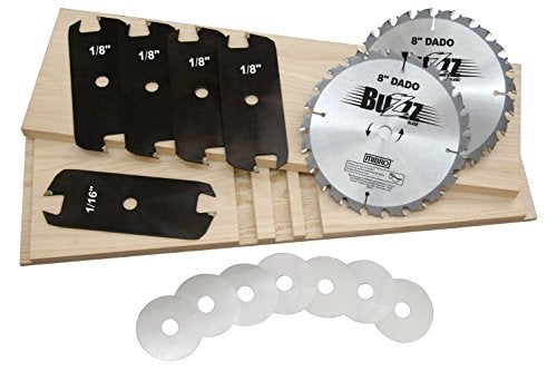 Mibro The Mibro Group 416381 Carbide Stacking Dado Blade Set - 14 Pieces, Silver, 8" - Image 2