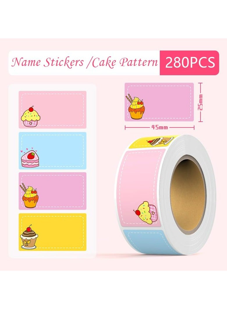 CMGTYYD 2Roll 560PCS Name Tag Sticker Cute Animal Name Adhesive Labels Black to School Name Stickers Cartoon Name Label Stickers Dinosaur Rabbit Astronaut Panda Design Waterproof Labels for Kids-B - Image 4
