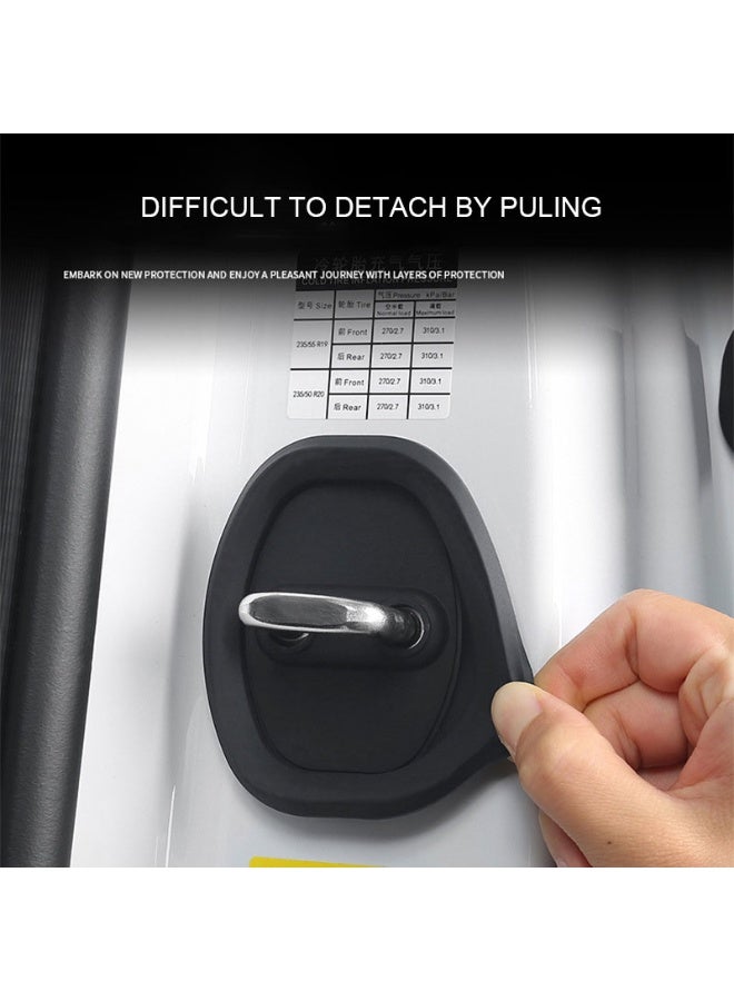 Generic Black,4 pieces per pack,Universal Silicone Car Door Shock Absorption Buffer Pad Door Lock Buckle Protective Cover Car Door Mute Protection Pad  - Image 4