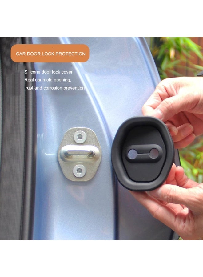 Generic Black,4 pieces per pack,Universal Silicone Car Door Shock Absorption Buffer Pad Door Lock Buckle Protective Cover Car Door Mute Protection Pad  - Image 2