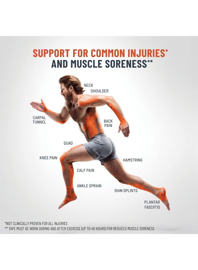 KT Tape Pro Extreme Synthetic Kinesiology Athletic Tape, 20 Count, 10” Precut Strips, Titan Tan - Image 4
